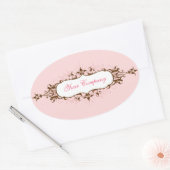 Mooie bloeiende Sticker roze & bruin (Envelop)