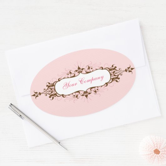 Mooie bloeiende Sticker roze & bruin (Envelop)