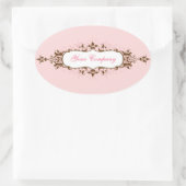 Mooie bloeiende Sticker roze & bruin (Tas)