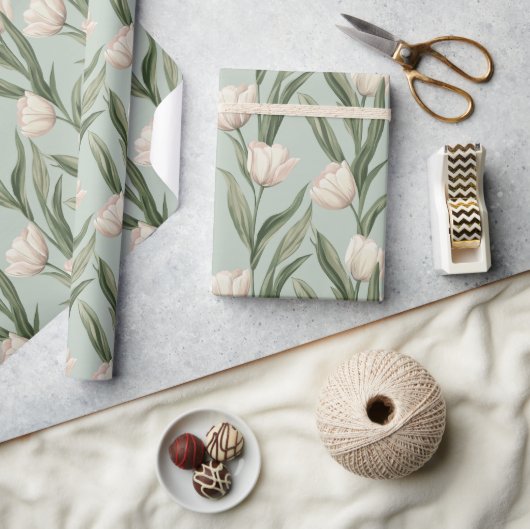 Mooie bloeiende tulp boeket inpakpapier (Crafts)