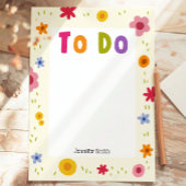 Mooie bloem aangepaste naam taken te doen lijst post-it® notes