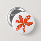 Mooie Bloem - Baksteen Rood op Wit Ronde Button 5,7 Cm (Voorkant /achterkant)