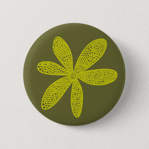 Mooie Bloem - Banaan Geel op 666633 Ronde Button 5,7 Cm