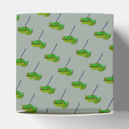 Mooie bloem bloemachtig blauw groene klaproos bedankdoosjes (Bovenkant)