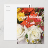 Mooie bloem Bouquet, aangenaam, gelukkige dag Briefkaart (Voorkant / Achterkant)