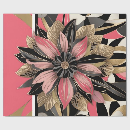 Mooie bloem cadeaupapier (Vlak)