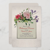 Mooie bloem cluster hoek repetitie uitnodiging (Voorkant / Achterkant)