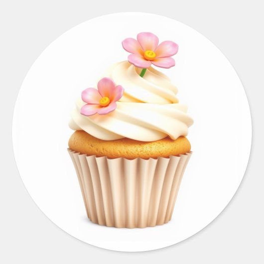 Mooie Bloem Cupcake Stickers (Voorkant)