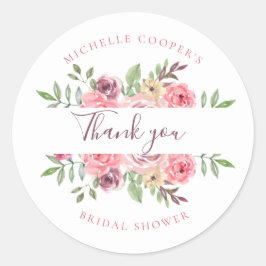 Mooie bloem Dank je wel Ronde Sticker