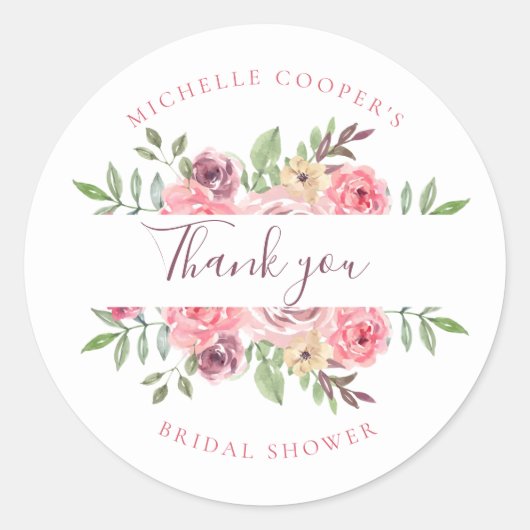 Mooie bloem Dank je wel Ronde Sticker (Voorkant)