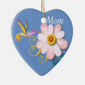 Mooie bloem en Moederdag van vochtige vogels Keramisch Ornament (Rechts)