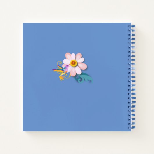 Mooie bloem en Moederdag van vochtige vogels Notitieboek (Achterkant)