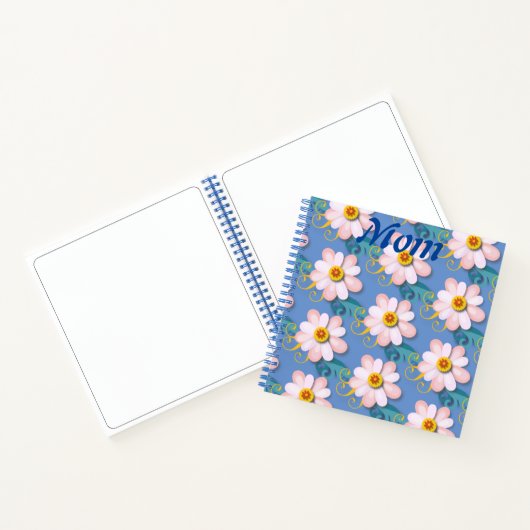 Mooie bloem en Moederdag van vochtige vogels Notitieboek (Binnen)