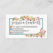 Mooie bloem en visitekaartje met twee zijden van d (Achterkant)