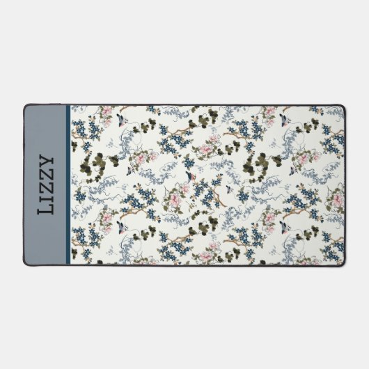 Mooie bloem en vogel patroon tuin bureau mat (Voorkant)