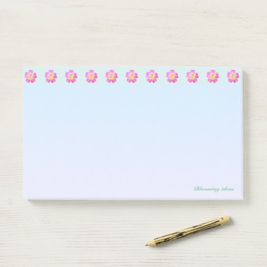 Mooie Bloem Header Post-it® Notes (Op bureau)