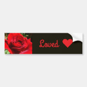Mooie Bloem Helder Rode Roos Bumpersticker (Voorkant)