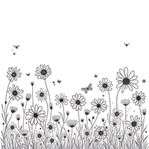 Mooie Bloem Hoesje – Zwart & Witte Wilde Bloem