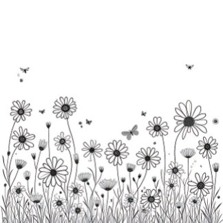 Mooie Bloem Hoesje – Zwart & Witte Wilde Bloem