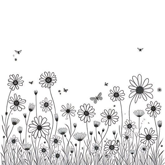 Mooie Bloem Hoesje – Zwart & Witte Wilde Bloem