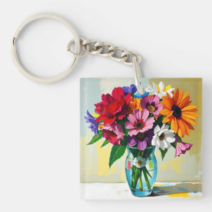 Mooie Bloem Identificatie Sleutelhanger