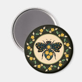 Mooie bloem kader gebloemde bij magneet (Voorkant / Achterkant)