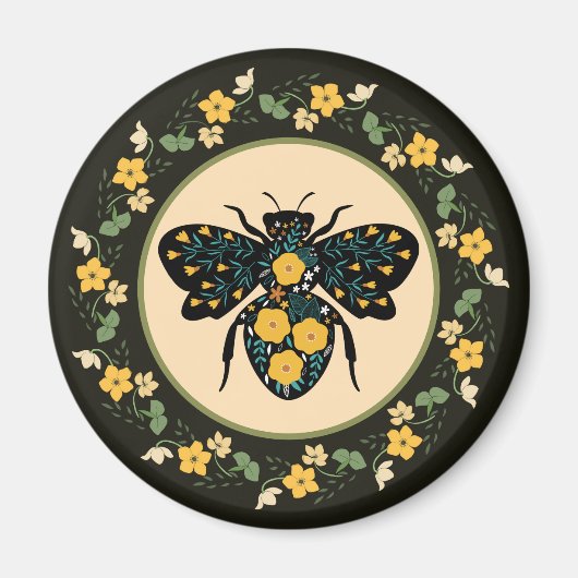Mooie bloem kader gebloemde bij magneet (Voorkant)