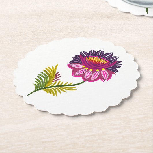 Mooie bloem kartonnen onderzetters (Gekanteld)