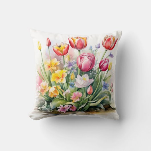 Mooie bloem katoen kussen (Voorkant)