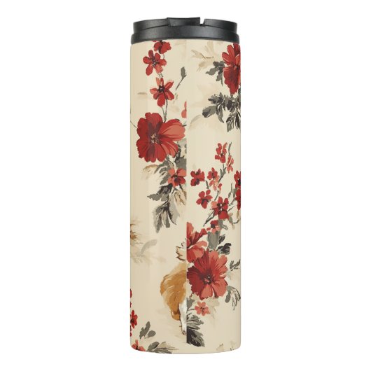 Mooie bloem kerst Corgi hond Thermosbeker (Achterkant)