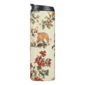 Mooie bloem kerst Corgi hond Thermosbeker (Geroteerd rechts)
