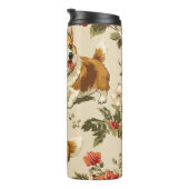 Mooie bloem kerst Corgi hond Thermosbeker (Geroteerd rechts)