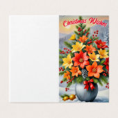 Mooie bloem kerstkaart kaart (Buitenkant ongevouwen)