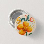mooie bloem knop ronde button 3,2 cm (Voorkant /achterkant)