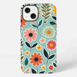 Mooie bloem kunst sticker patroon lente wilde bloe iPhone 13 hoesje