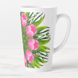Mooie bloem Mandala Design-79358 Latte Mok