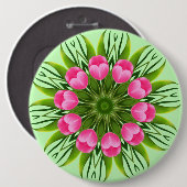 Mooie bloem Mandala Design-79358 Ronde Button 6,0 Cm (Voorkant /achterkant)