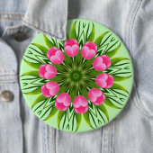Mooie bloem Mandala Design-79358 Ronde Button 6,0 Cm (In situ)