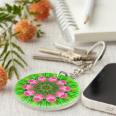 Mooie bloem Mandala Design-79358 Sleutelhanger (Voorkant Rechts)