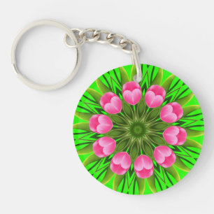 Mooie bloem Mandala Design-79358 Sleutelhanger