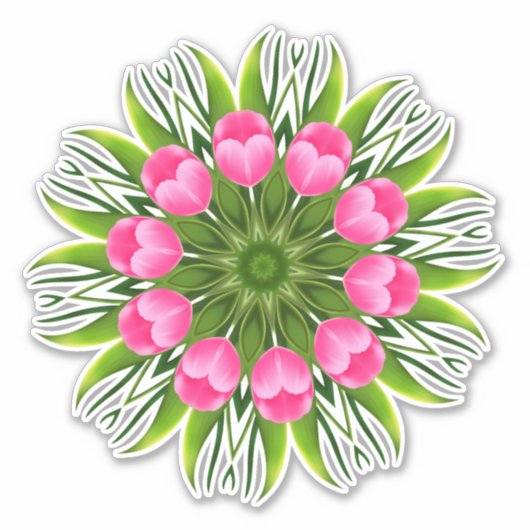 Mooie bloem Mandala Design-79358 Sticker (Voorkant)
