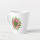 Mooie Bloem Mandala Ontwerp-79358 Latte Mok (Linkerhoek)