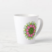 Mooie Bloem Mandala Ontwerp-79358 Latte Mok (Rechterhoek)