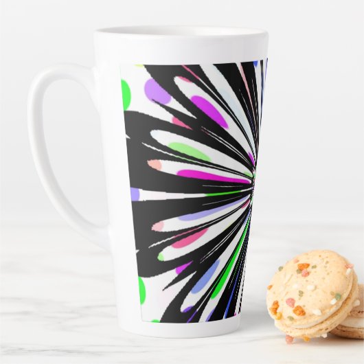 Mooie bloem mandala ontwerp latte mok (In situ)