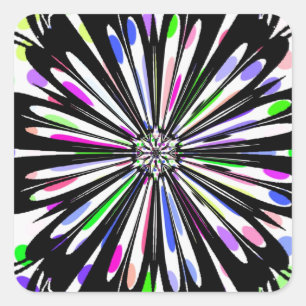 Mooie bloem mandala ontwerp vierkante sticker