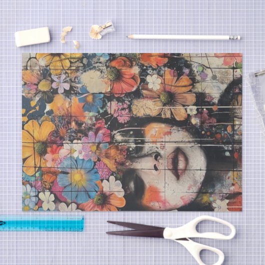 Mooie bloem meisjes1 tissuepapier (Craft)