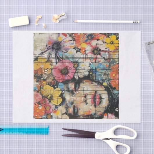 Mooie Bloem Meisjes2 Tissuepapier (Craft)