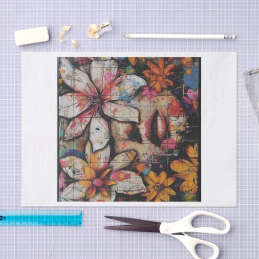 Mooie Bloem Meisjes5 Tissuepapier (Craft)