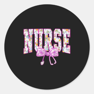 Mooie bloem Nk-verpleegster Coquette lint Stethosc Ronde Sticker