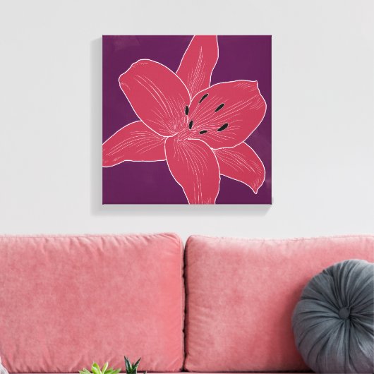 Mooie bloem ontwerp Lily No. 2 Canvas Afdruk (Insitu (Woonkamer))